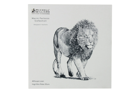 Тарелка 20см Maxwell & Williams Африканский лев белая