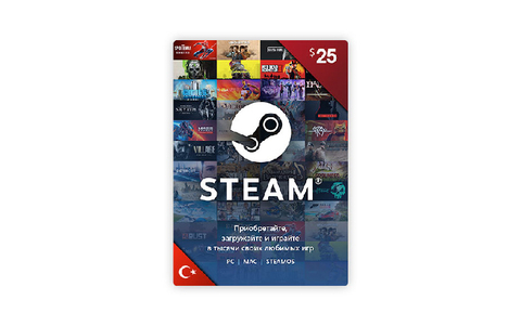 Карта оплаты Steam 25 USD Turkey [Цифровая версия] (для ПК, цифровой код доступа)