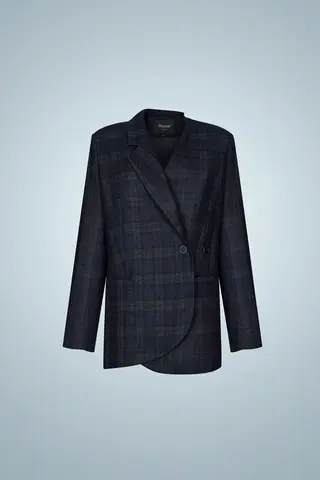 Жакет асимметричный синий