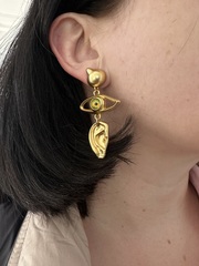 73139 - Серьги САЛЬВАДОР ДАЛИ ассиметрия style by Schiaparelli с подвесками