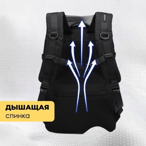 Картинка рюкзак городской Ozuko 9746 Black - 8