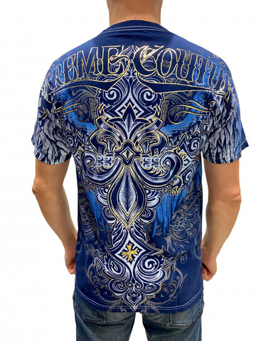 Xtreme Couture | Футболка мужская ENSIGN Navy Blue X1239NB от Affliction спина