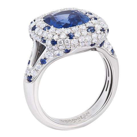 Кольцо с Сапфирами и Бриллиантами, R0211-0/6