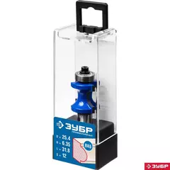 ЗУБР 25.4 x 31.8 мм, радиус 6.3 мм, фреза полустержневая с подшипником, Профессионал (28722-25.4)