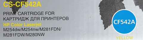 Картридж лазерный Cactus CS-CF542A CF542A желтый (1400стр.) для HP LJ M254dw, M280nw, M281fdn