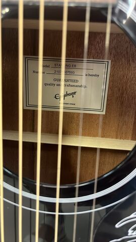 EPIPHONE Starling Ebony акустическая гитара, цвет черный