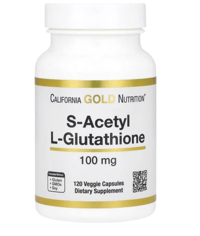 California Gold Nutrition S-ацетил-L-глутатион, 100 мг, 120 растительных капсул