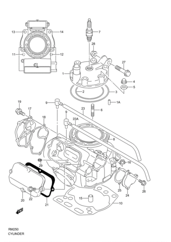 прокладка крышки цилиндра Suzuki RM 250 '01-08