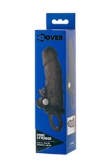 Чёрная насадка на пенис Toyfa XLover с вибрацией - 