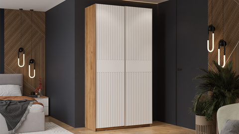 Шкаф-купе Оскар Хилтон 2-х дверный 1.2 дуб крафт золотой / белый матовый