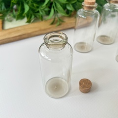 Баночки-бутылочки для хранения с пробкой, прозрачные, 40 мл, набор 4 шт.