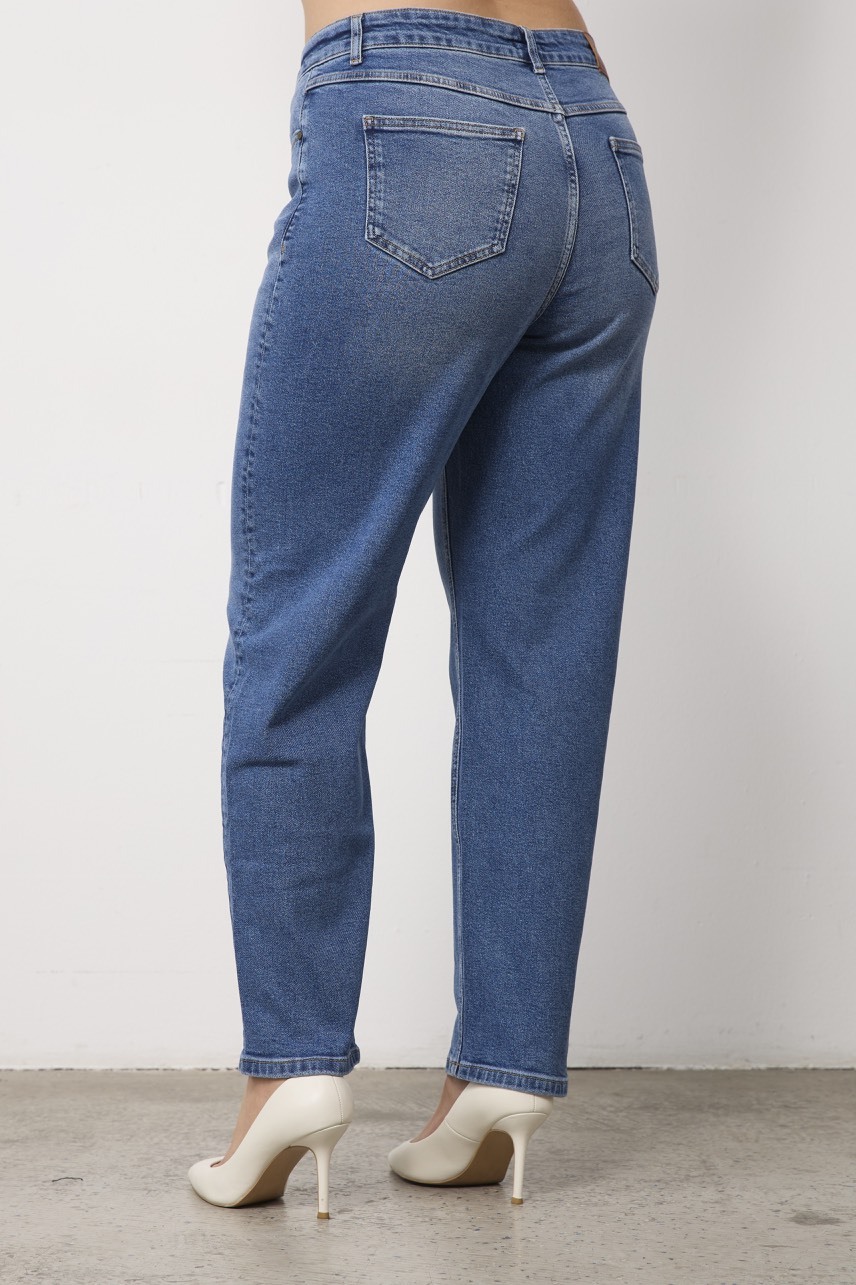 Джинсы Mom fit, синий