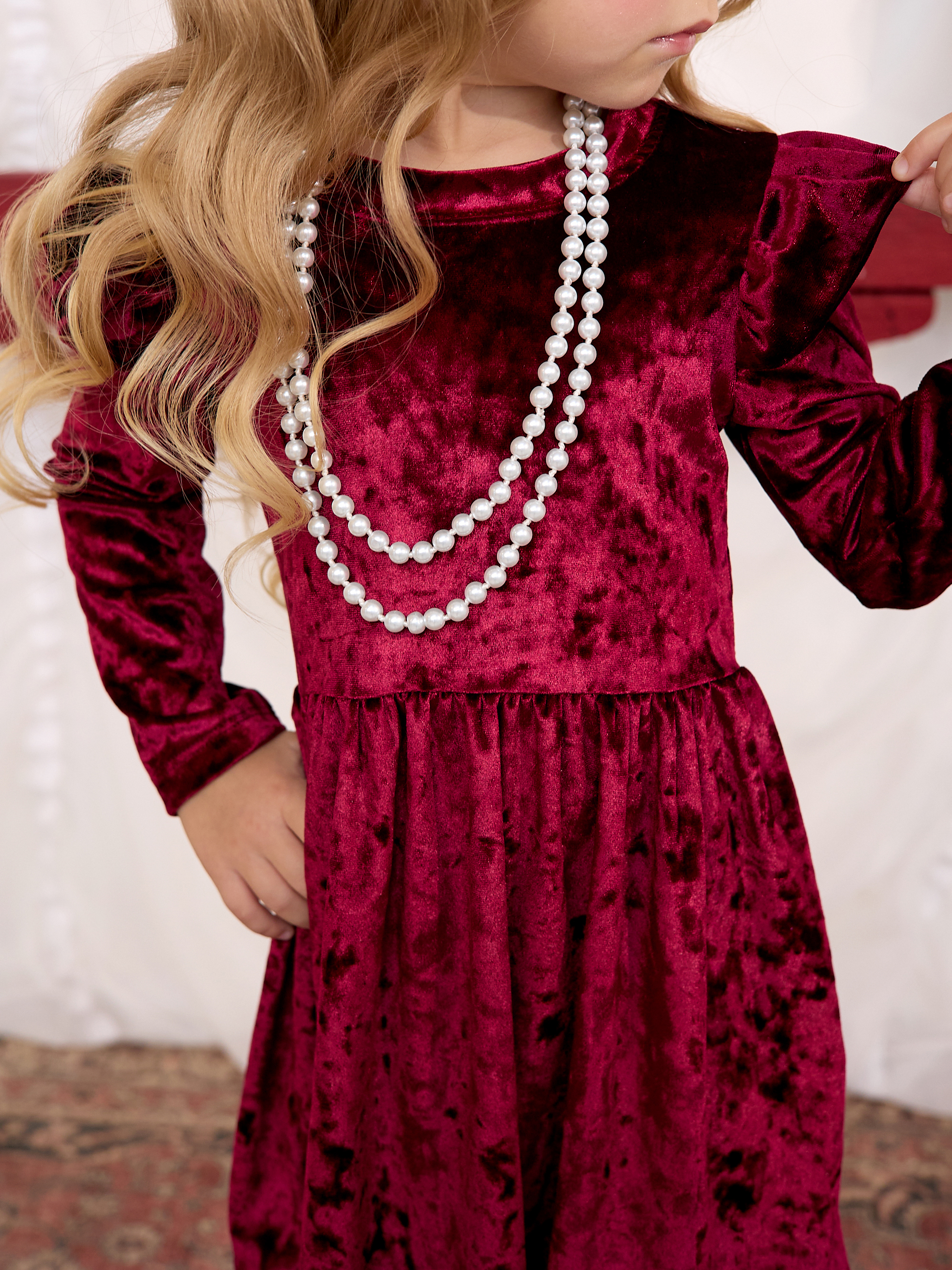 Платье Фея бархат бордо