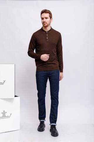 CUDGI Поло из шерсти с кашемиром на пуговицах