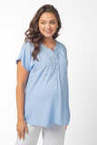 Блузка для беременных 15922 голубой