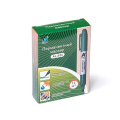 
          Маркер перманентный, Alingar, зеленый, утолщенный пулевидный, 2-3 мм, 12 шт/уп