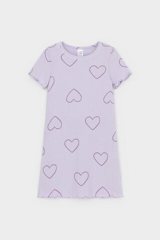 сорочка  для девочки  К 1180/лепесток орхидеи,контурное сердце