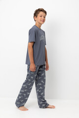 пижама  для мальчика  КБ 2831/мокрый асфальт,динозавры