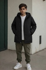 Парка демисезонная для мальчика "HN-10" черный