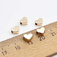 Бусина Сердце, цвет золото, размер 6*7 мм, цена за 1 шт