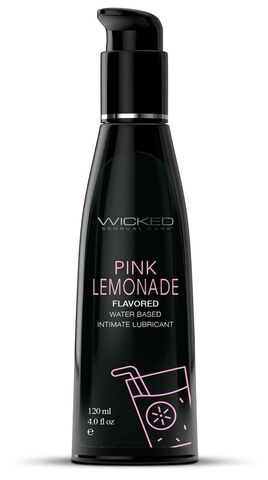 Лубрикант с ароматом розового лимонада Wicked Aqua Pink Lemonade - 120 мл.