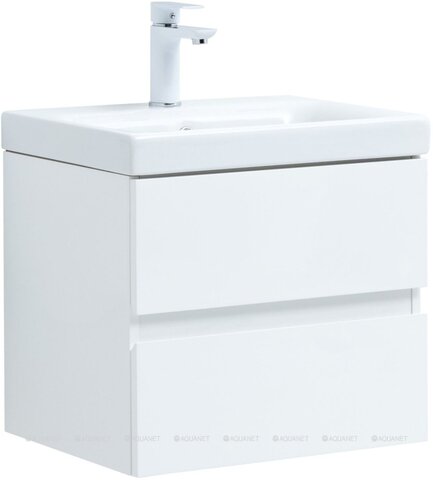 Aquanet 306355 Тумба с раковиной Беркли 50 белый глянец (306355)