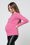 Лонгслив для беременных и кормящих 10048 розовый
