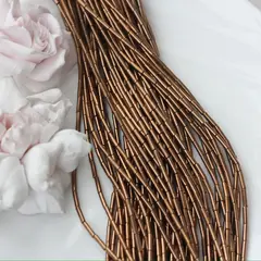 Гематин гематит, цилиндрические бусины, 8*2 мм, шоколад, 1 нить, ГМ103