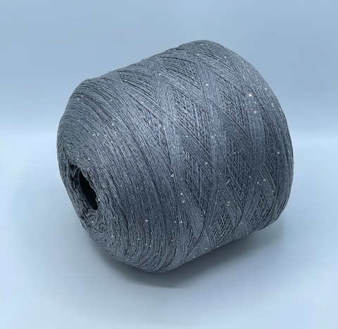 Бобинная пряжа, Merino Pailletes, 450м, 80% Меринос, 20% Полиэстер(пайетка), Чернила+пайетка. 39467