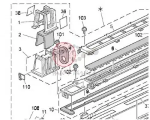 Защитный экран (уплотнение) стыка бункера тонера Ricoh Shield:Joint:Toner Hopper (A2943266)