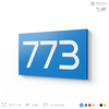 Номер на дверь 773, табличка на дверь для офиса, квартиры, кабинета, аудитории, склада, голубая 120х70 мм, Айдентика Технолоджи