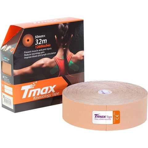 Тейп кинезиологический Tmax 32m Extra Sticky Biege (5 см x 32 м), арт. 423211, телесный