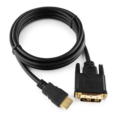 Кабель HDMI - DVI, М/19М, 1.8 м, поз.р, экр, Cablexpert, чер, CC-HDMI-DVI-6