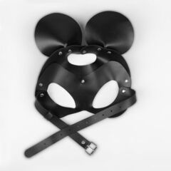 Пикантная черная маска «Озорная мышка» с заклепками - 