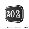 Номерок на дверь квартиры 202, для кабинета, офиса, шильдик 9 х 7 см, черный, Айдентика Технолоджи