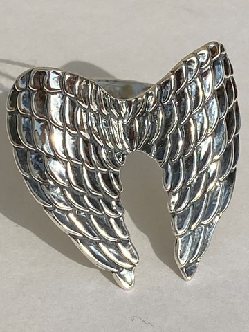 Крылья ангела М (кольцо из серебра)