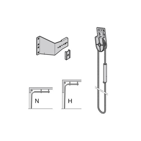 Ручная тяга, в сборе, с ручным тросом направляющие N, H для промышленных секционных ворот  Херманн