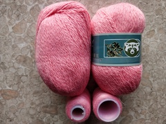 Розовый, арт. 813, пух норки синяя этикетка