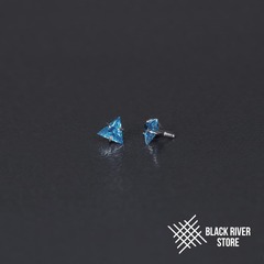 Cubic Zirconia Triangle Aqua