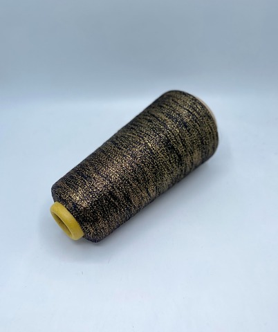 Sinflex (пр.Италия),art-Messico 3800м / 100 гр.  60% вискоза, 40% люрекс , цвет-Черно-золотой с синим отблеском(1027), арт.34574