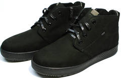 Модные черные ботинки на шнурках мужские Ikoc 1617-1 WBN.