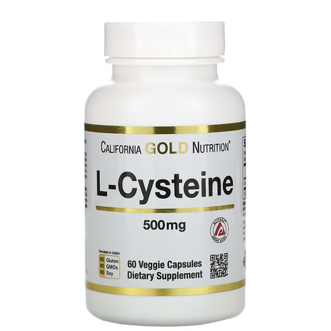 California Gold Nutrition, L-цистеин, AjiPure, 500 мг, 60 растительных капсул