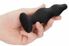 Черная анальная пробка Bubble Butt Plug - 11,6 см. - 