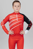 Детский Элитный Утепленный лыжный гоночный комбинезон NordSki Jr. Pro Red/Black