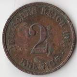 K7662, 1914, Германия, 2 пфенниг J