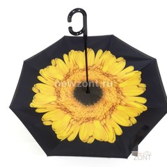 Зонт наоборот желтая ромашка, полуавтомат (закрытие)