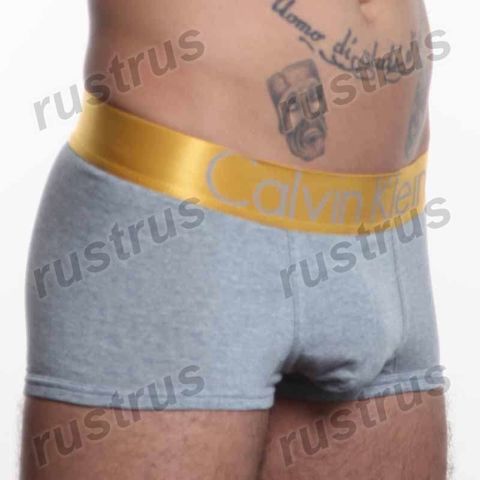 Мужские трусы боксеры серые Calvin Klein Mens Steel Gold