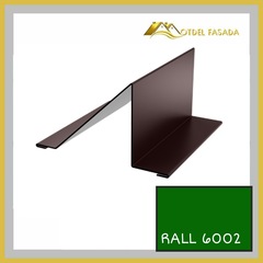 Планка снегозадержателя 20*95*90*30мм 0.45мм RALL 6002- Лиственный зеленый 2м