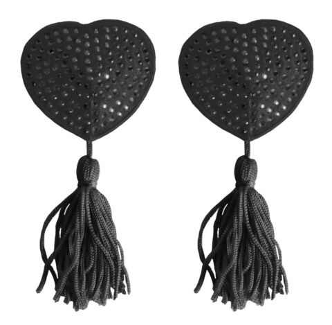 Украшение на соски  Nipple Tassels Heart - Shots Media BV Ouch! OU029BLK