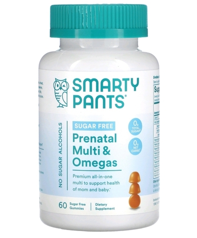 Smarty pants,мультивитамины и омега для беременных, без сахара, с лимонным вкусом, 60 жевательных таблеток